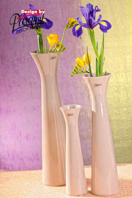 Sisi váza biéžová34cm 11070-34C