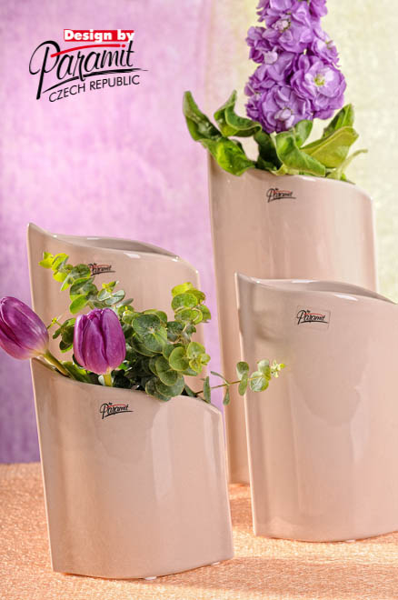 Leila váza béžová20cm 11078-20C