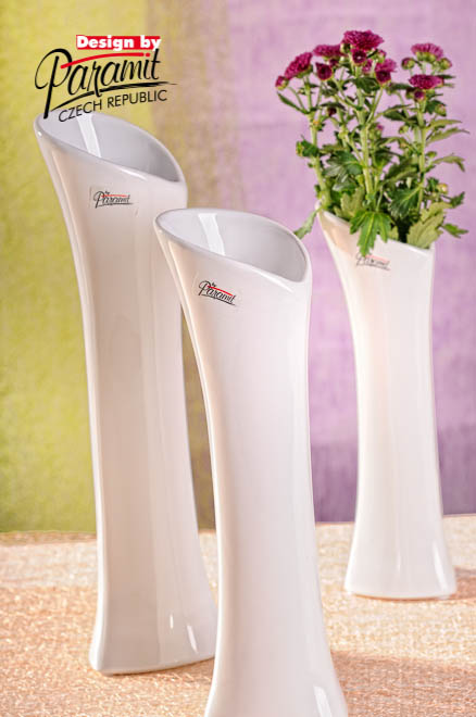 Ingrid váza biela22cm11098-22W