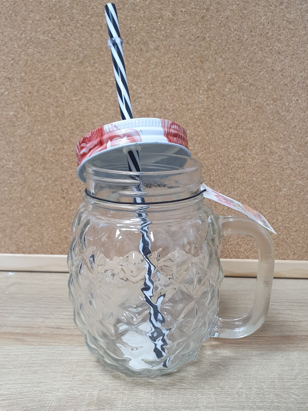 Hrnček sklo+slamka 500ml ANANAS DUC 7673