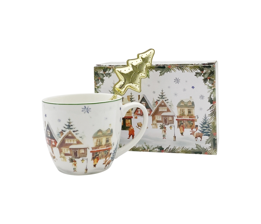 Christmas Vilage Hrnček 460ml Metal sitko
